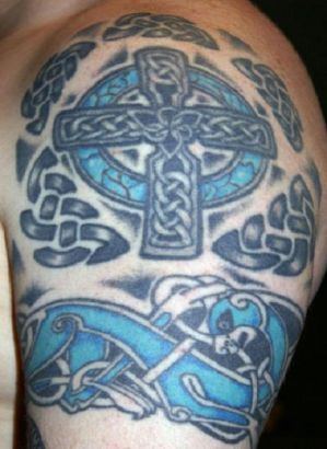 Celtic Cross Tattoo Pic On Left Arm